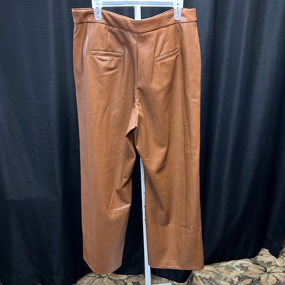 Women's Nine West Pleated Faux Leather Trouser - Picture 2 of 5